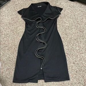 Samuel dong Black zip ruffle Dress